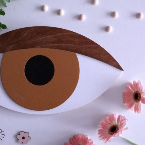Oko 3D karmel orzechowa powieka